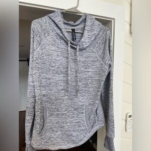 90 Degree By Reflex Heathered Gray Cowl Neck Sweater